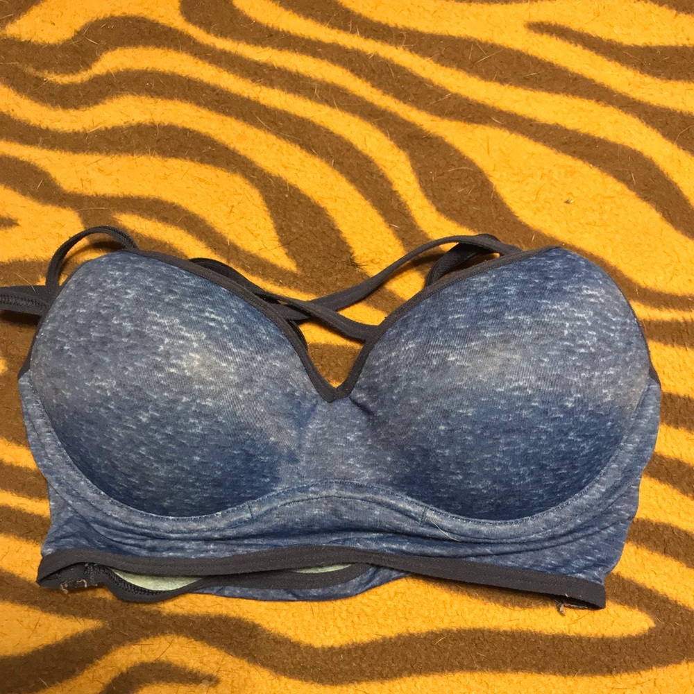 Pink strappy front push up bralette